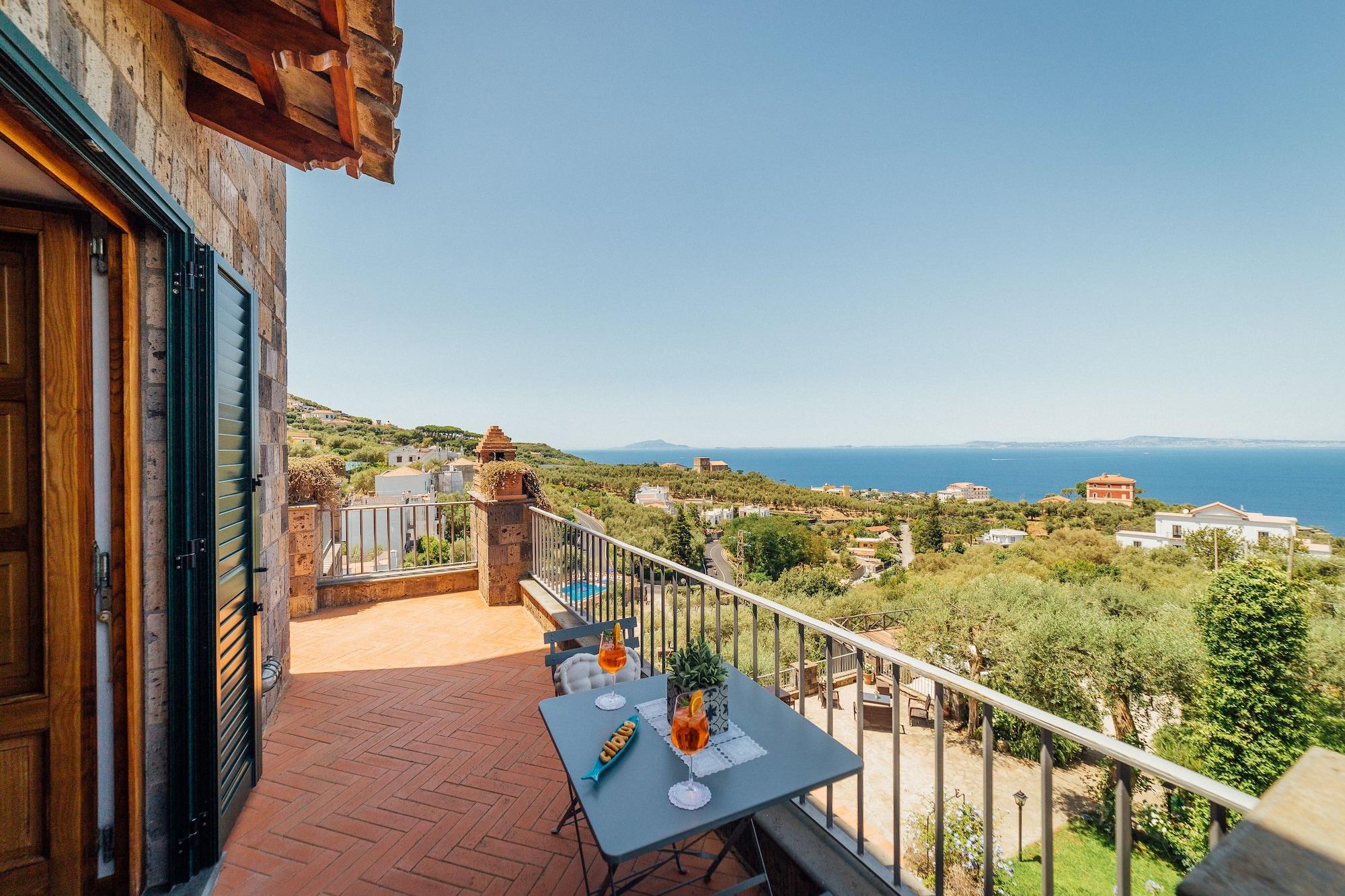 Villa Carolina Sorrento Private Heated Pool And Sea View Exterior photo